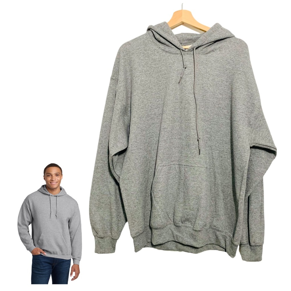 Gildan Men’s Heavy Blend Long Sleeve Hoodie Size Large Gray NWOT